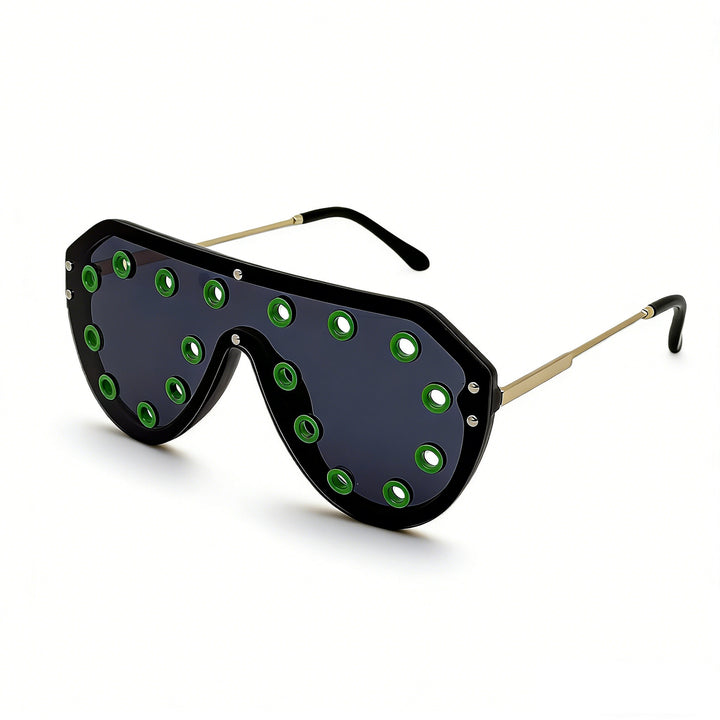 Women's statement sunglasses in futuristic design with decorative elements Bowlift