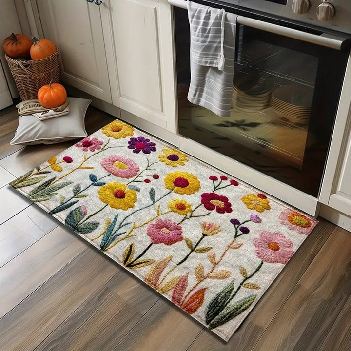 Floral Patterned Welcome Mat Bowlift