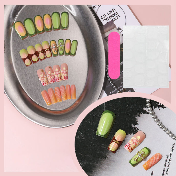 Creative Floral Press-On Nail Tips Bowlift