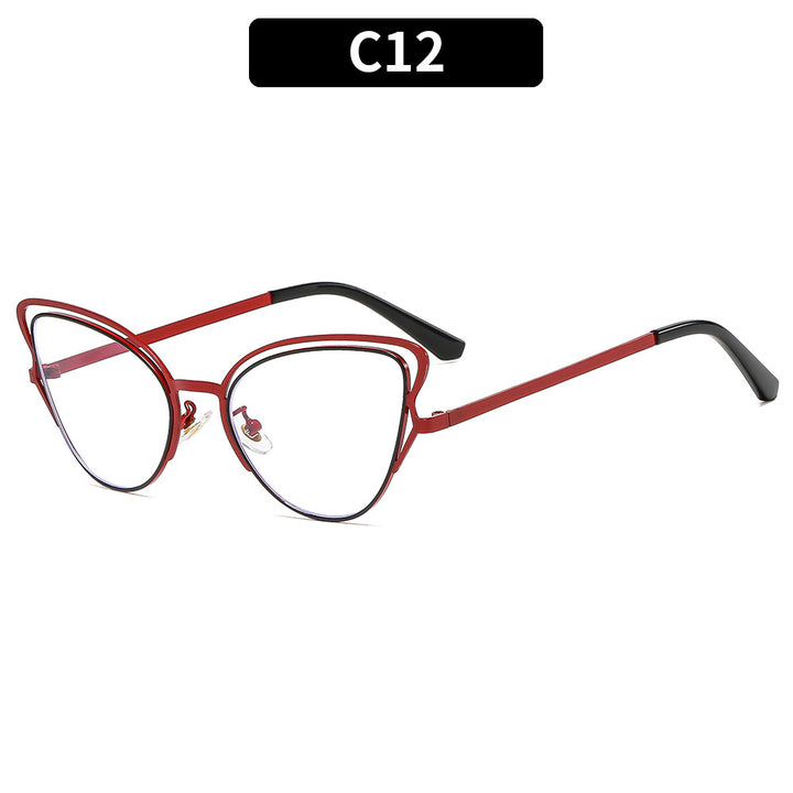 Women's Cat-Eye Sunglasses with Luxurious Metal Frame and High-Quality Gradient Lenses Bowlift