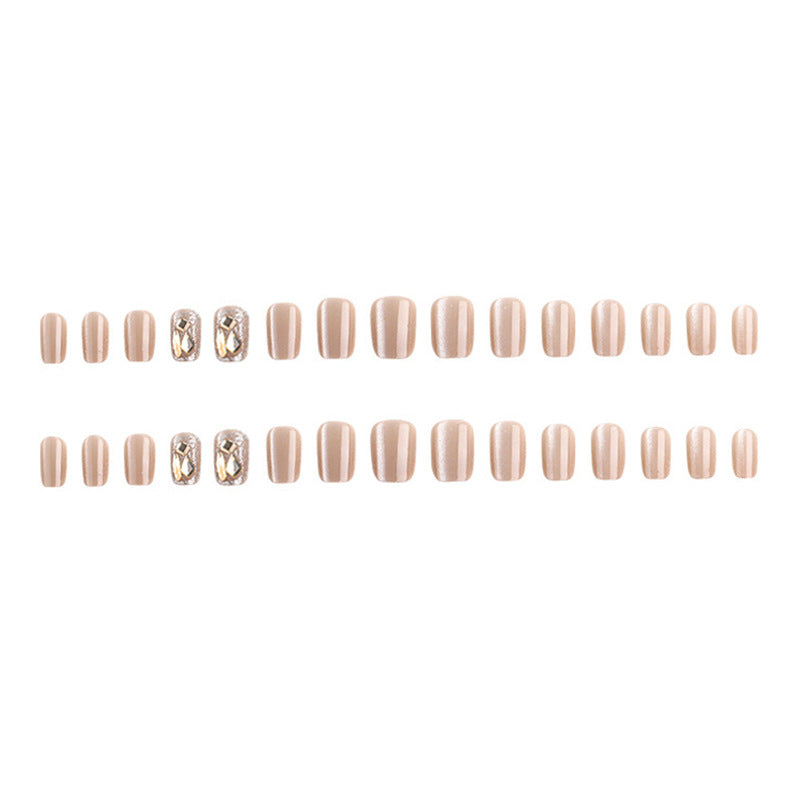 Artificial nail set with elegant glitter pattern and golden accents Bowlift