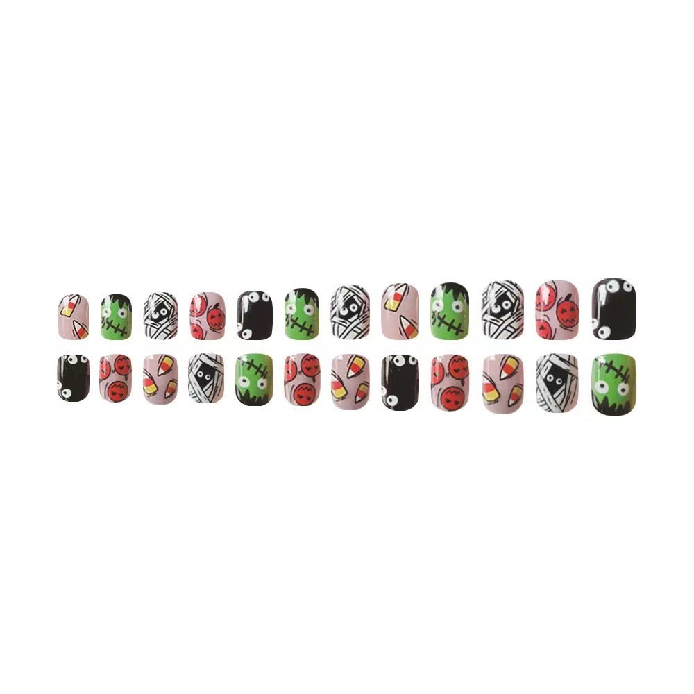 Halloween Artificial Nail Set with Creative 3D Designs Bowlift