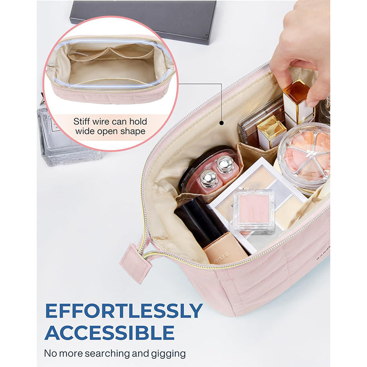 Cosmetic bag with matte finish and zipper Bowlift