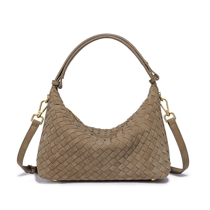 Woven Suede Hobo Bag Bowlift