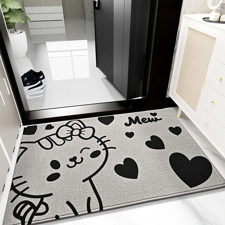 Playful Cat Print Door Mat