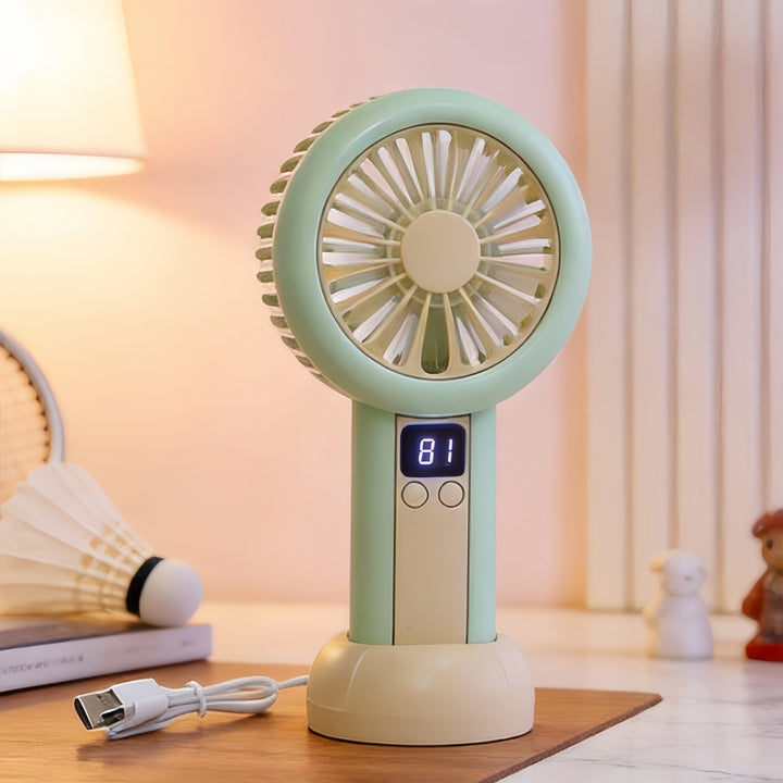 Ladies portable mini fan with LED display Bowlift