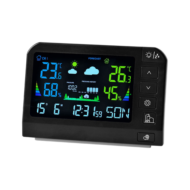 Digital Weather Alarm Clock with Multifunctional Display Bowlift
