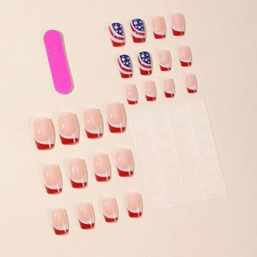 Patriotic Nail Art Extensions Bowlift