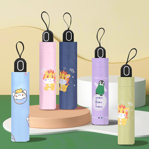 Women's Folding Umbrella with Fun Animal Design Bowlift