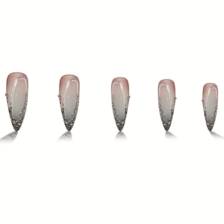 Elegant Stiletto Press-On Nail Set Bowlift