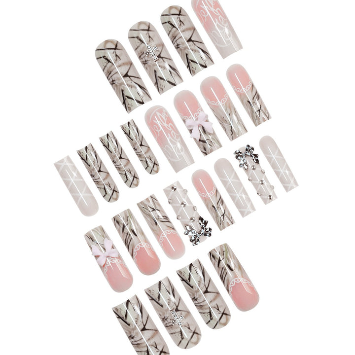 Decorative Long Press-On Nails Bowlift