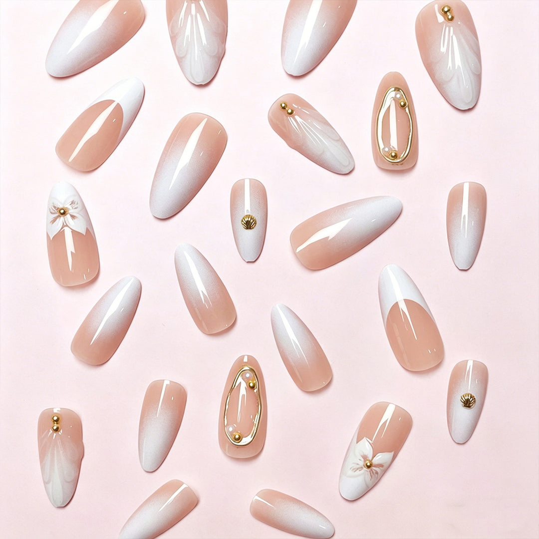 Floral Elegance Press-On Nail Tips Bowlift