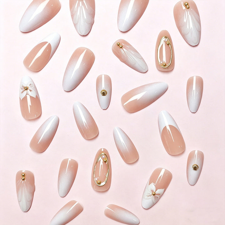 Floral Elegance Press-On Nail Tips Bowlift