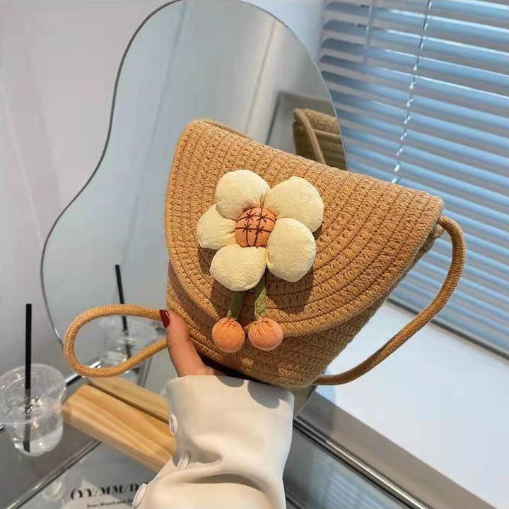 Handbag with 3D flower appliqué Bowlift
