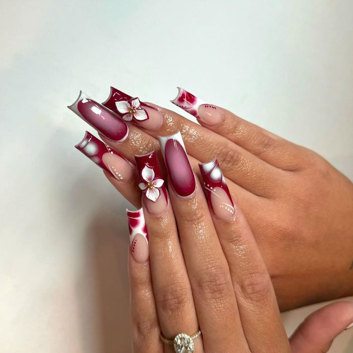 Floral Nail Art Extensions Bowlift