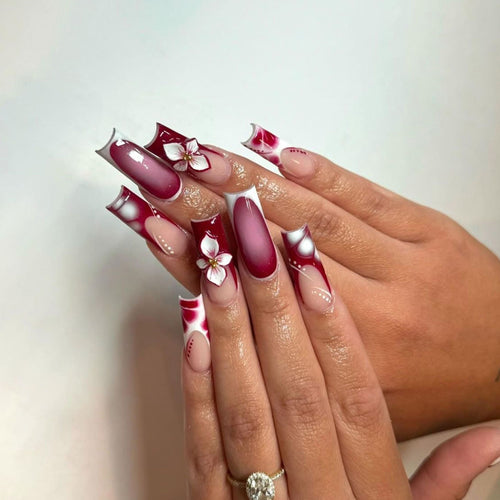 Floral Nail Art Extensions Bowlift
