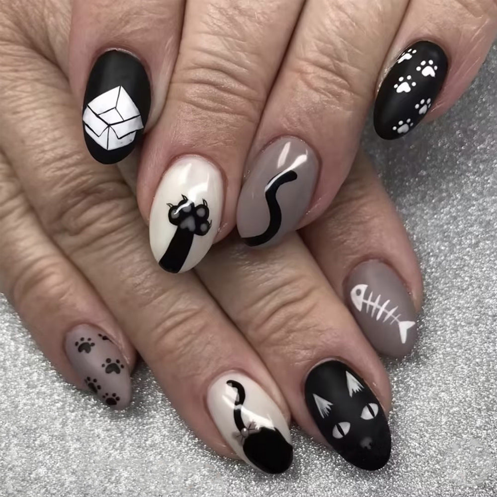 Creative Cat-Themed Nail Art Set Bowlift