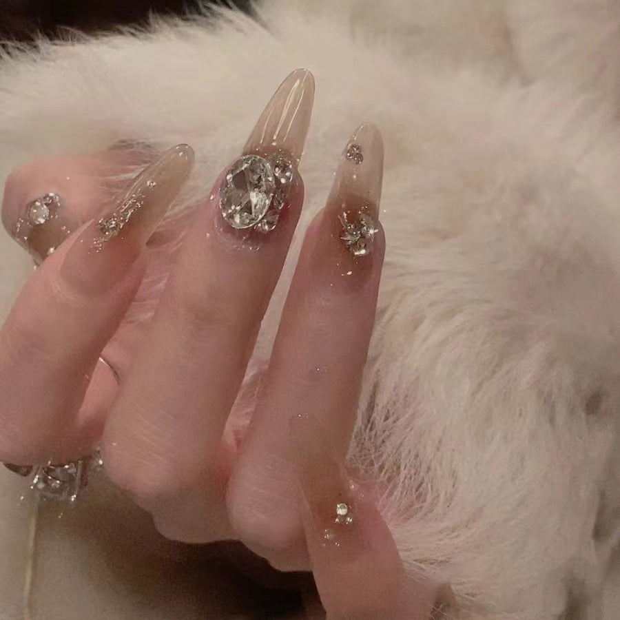 Artistic Gemstone Nail Design Bowlift