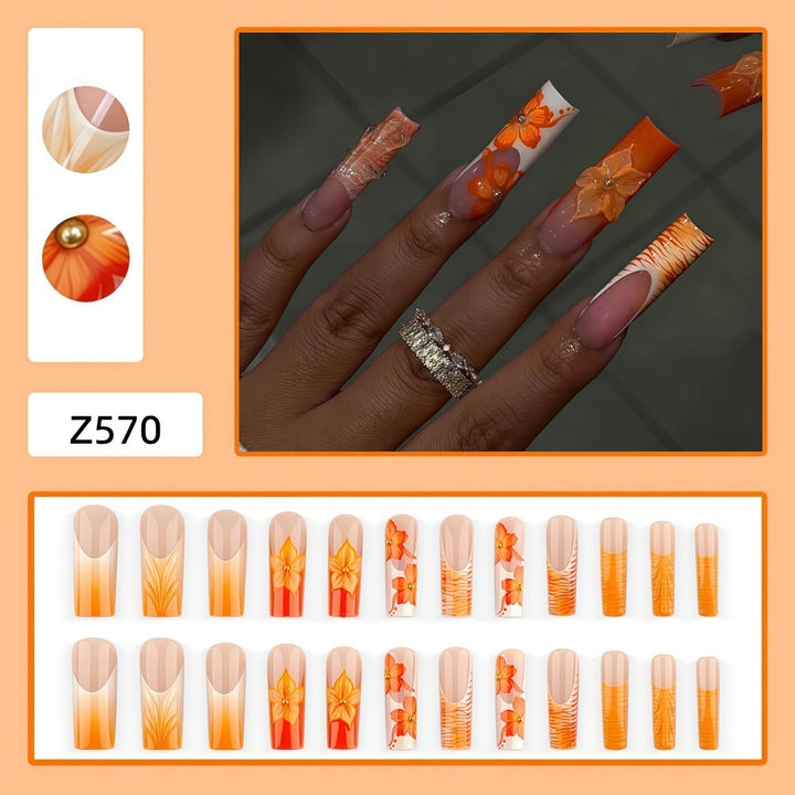 Artificial Nails in Creative Flower Design Bowlift