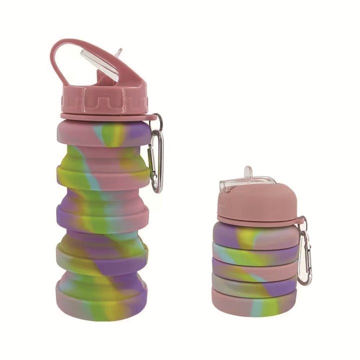 Women's foldable silicone drinking bottle with carabiner Bowlift