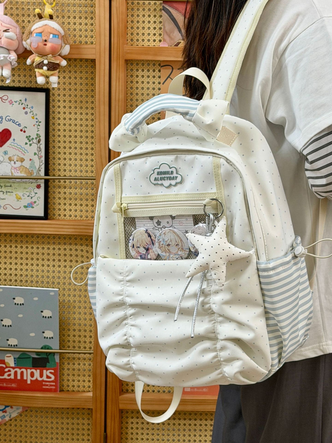 Stylish Dot Patterned Backpack