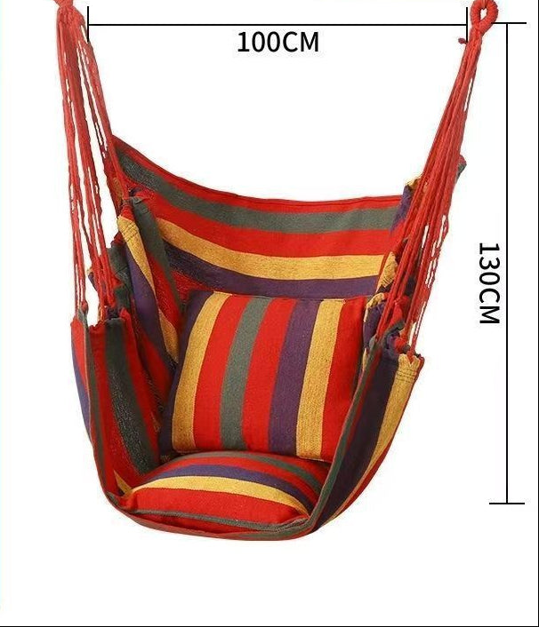 Hanging hammock chair with reinforced cotton canvas and integrated arm pockets Bowlift