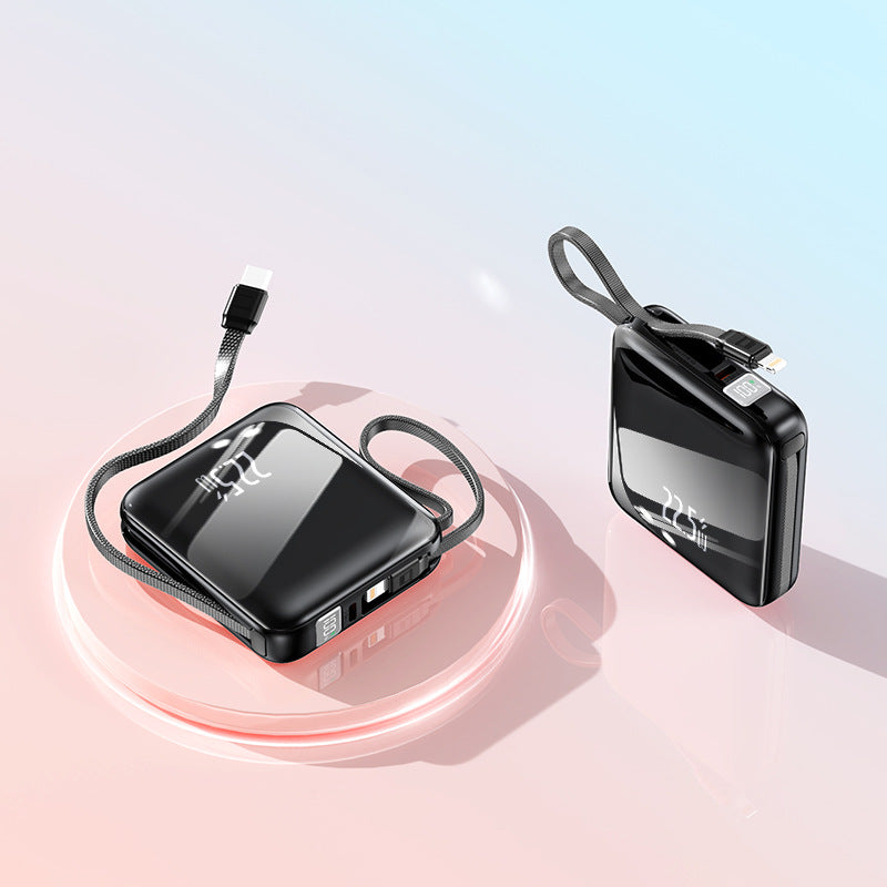 Portable power bank with integrated cable management and intelligent fast charging function Bowlift