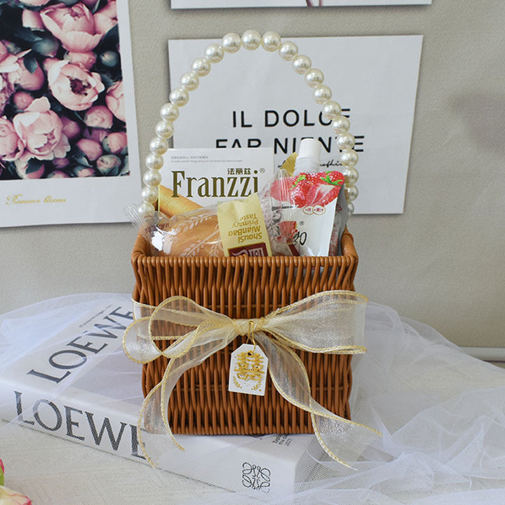 Elegant Handcrafted Rattan Tote Basket Bowlift