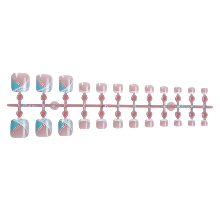 Stylish Gel Press-On Nail Set with Geometric Design Bowlift