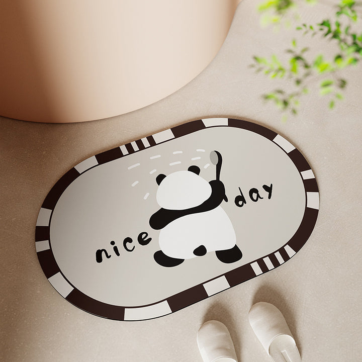 Cute Panda-Themed Bath Mat Bowlift