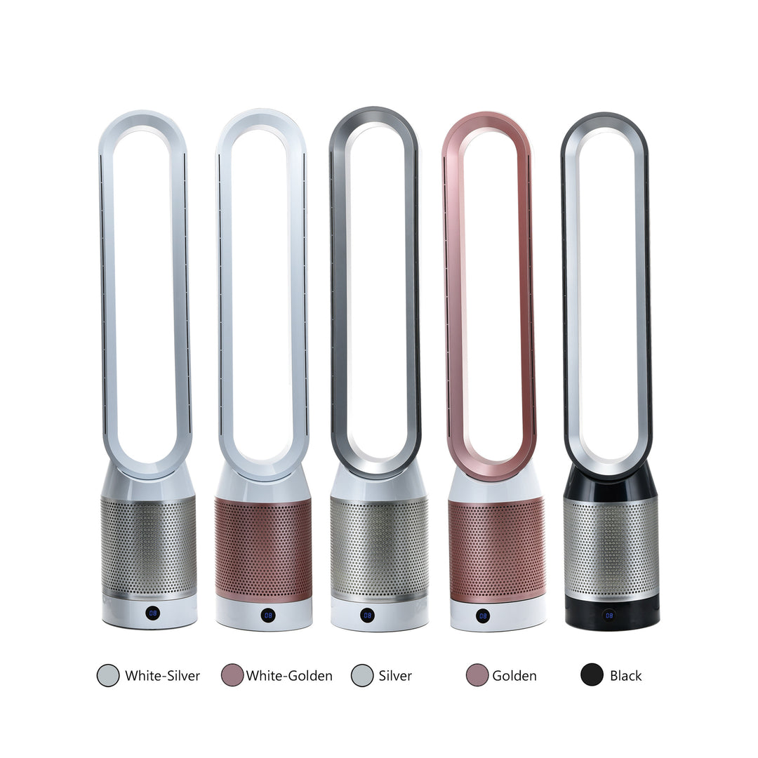 Cooling bladeless tower fan with HEPA air purifier and remote control Bowlift