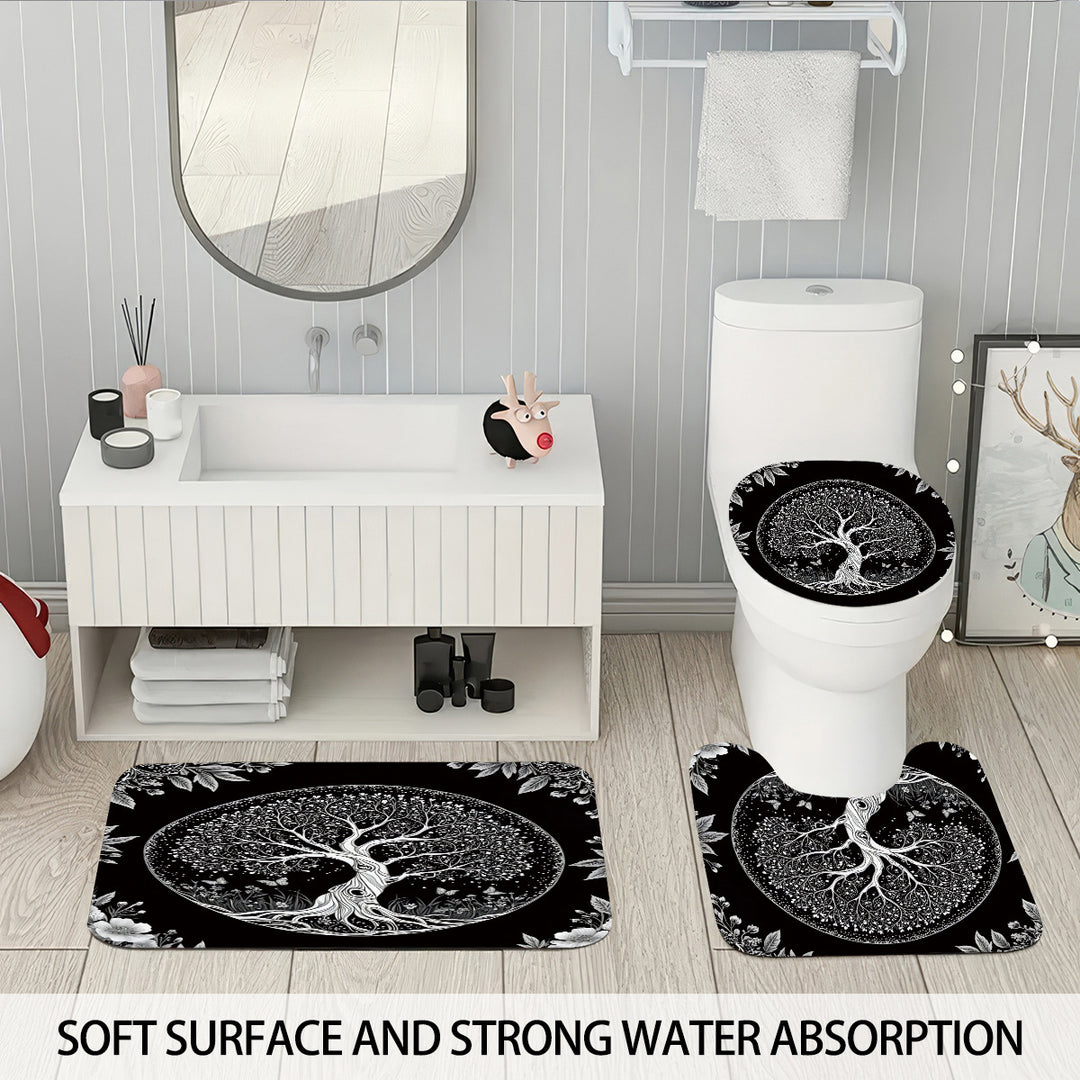 Artistic Tree Design Bathroom Set Bowlift