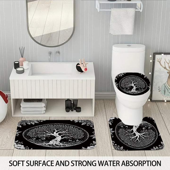 Artistic Tree Design Bathroom Set Bowlift