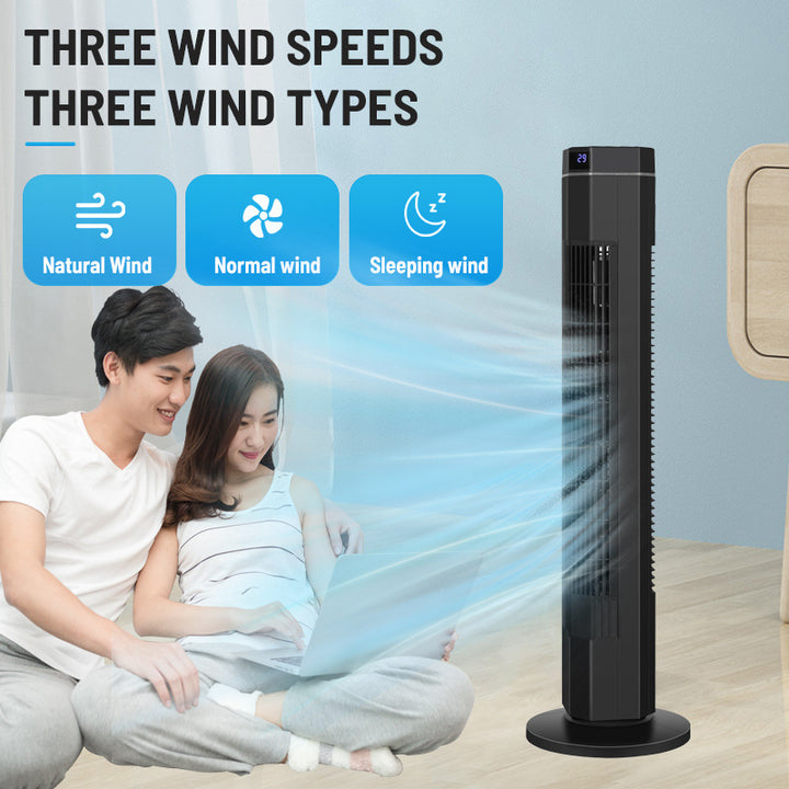 Cooling tower oscillating bladeless fan with digital display and remote Bowlift