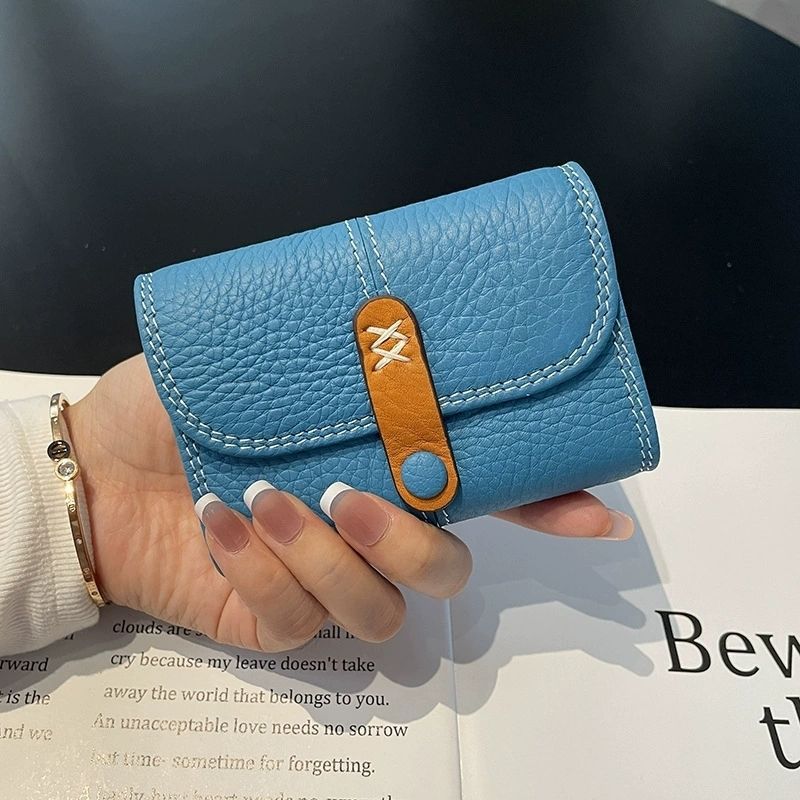 Textured Leather Tri-Fold Wallet Bowlift