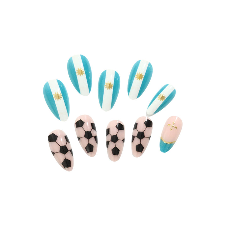 Sporty football design artificial nails Bowlift