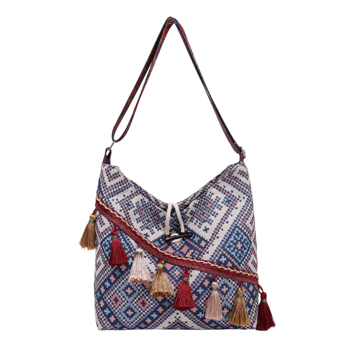 WoEthnic Patterned Flap Hobo Bag Bowlift