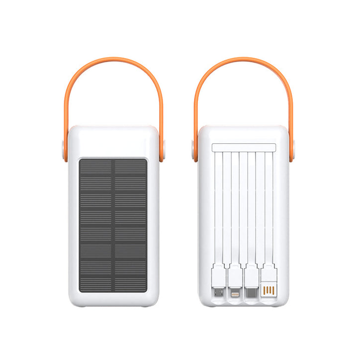 Portable Solar Power Bank with Integrated Cable Management and LED Display Bowlift