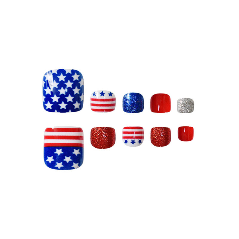 Patriotic Themed Press-On Nail Art Bowlift