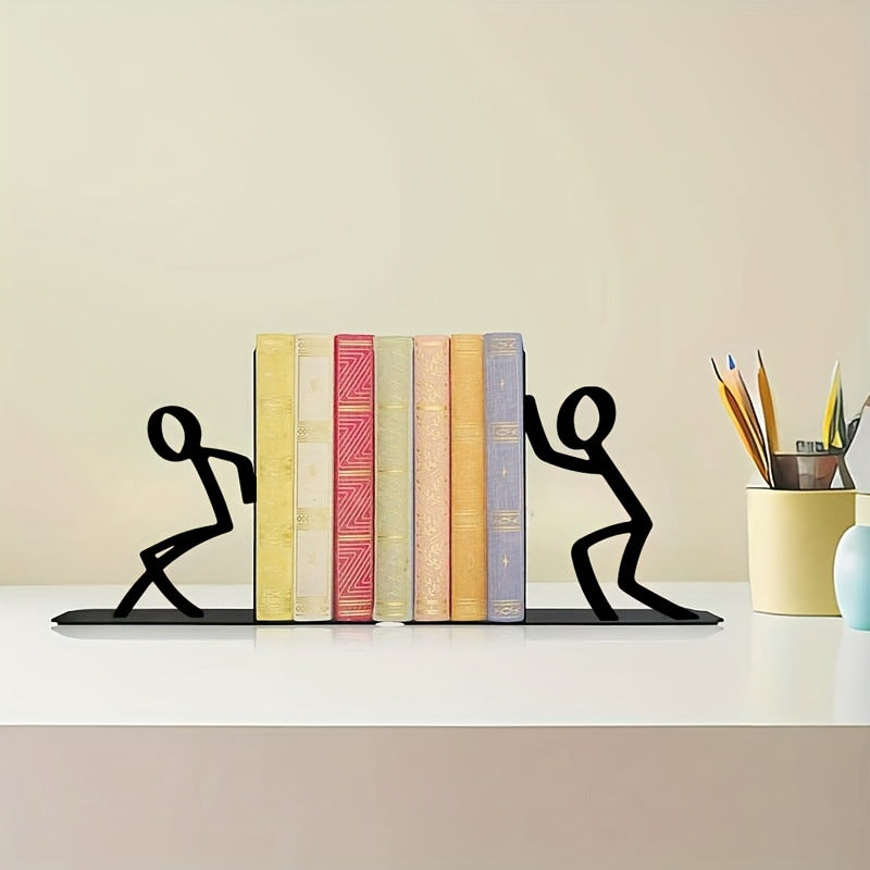 Decorative Bookends with Playful Figure Design