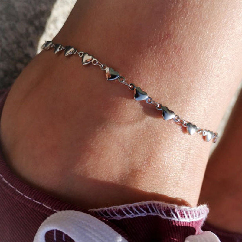 Heart-Inspired Chain Anklet Bowlift