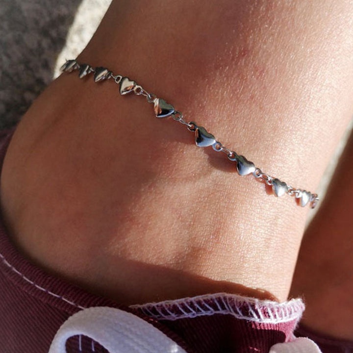 Heart-Inspired Chain Anklet Bowlift