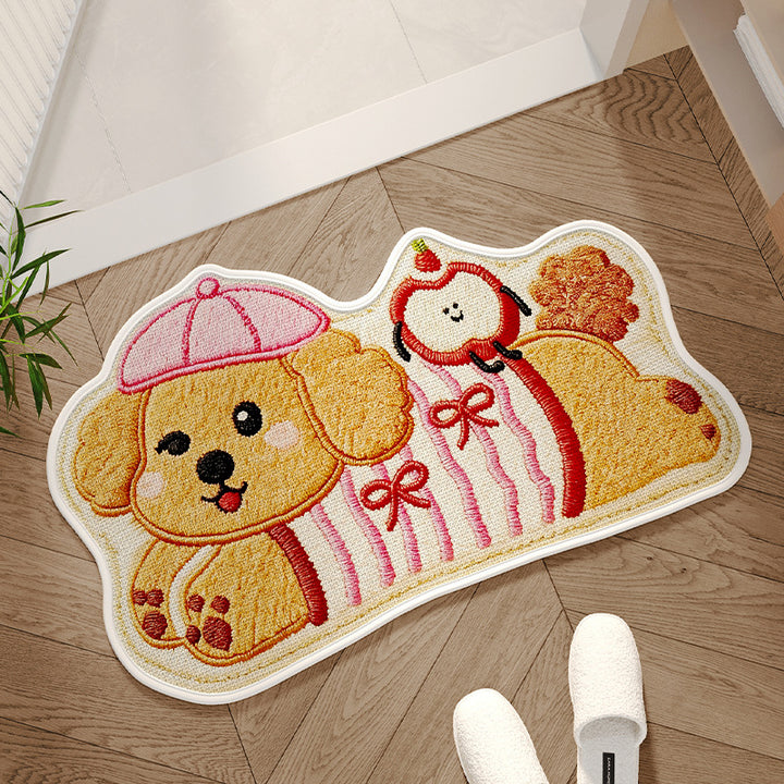 Adorable Dog-Themed Area Mat Bowlift