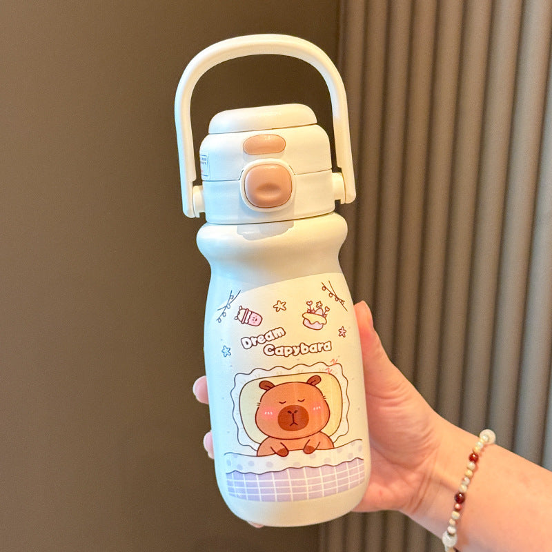 Ladies Insulated Drinking Bottle with Colorfully Designed Animal Motif Bowlift