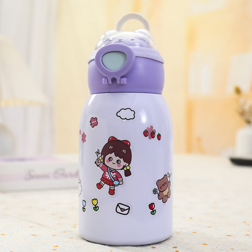 Women's insulated drinking bottle with cute animal design and practical flip lid Bowlift