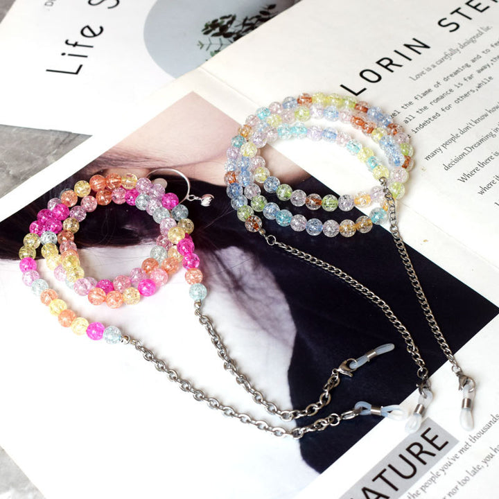 Colorful Textured Beaded Eyewear Chain Bowlift