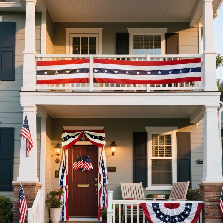 Unisex nan large outdoor banner garland with star pattern and universal hanging loops Bowlift