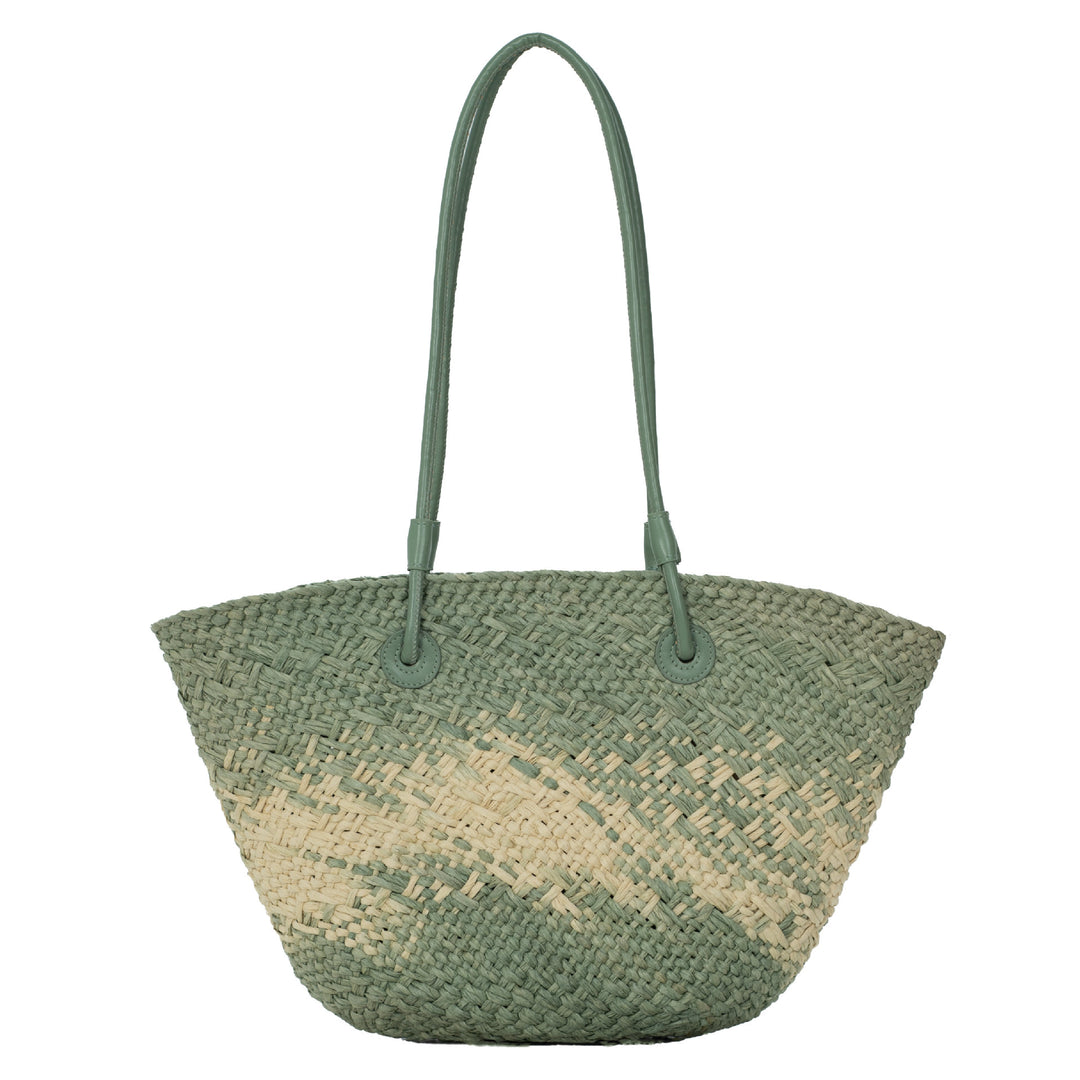 Elegant Rattan-Style Handbag with Double Handle Bowlift