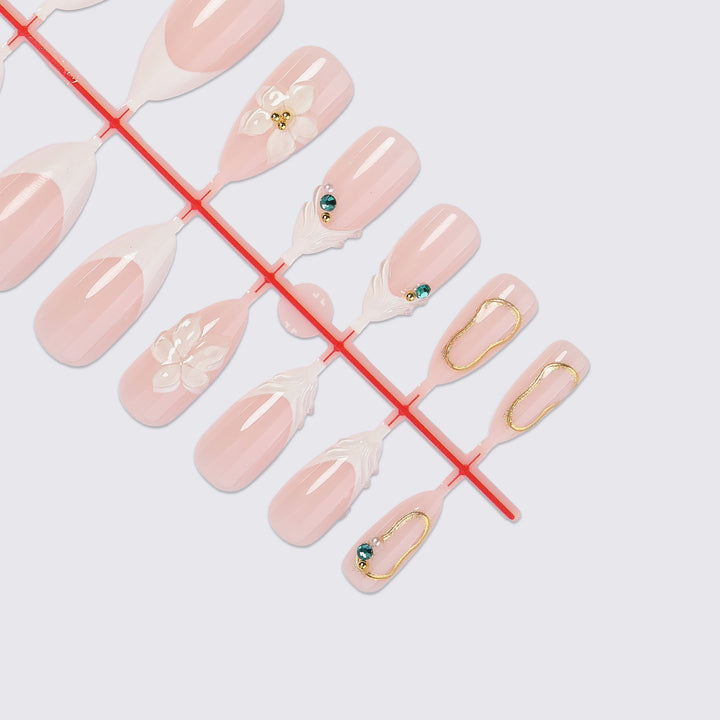 Elegant Decorative Press-On Nail Set Bowlift 1788495787