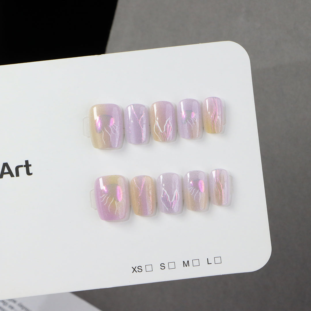 Premium Marble Press-On Nail Art Set Bowlift